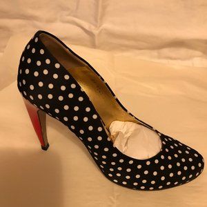 Walter Steiger Blue & White Polka Dots Red Heels